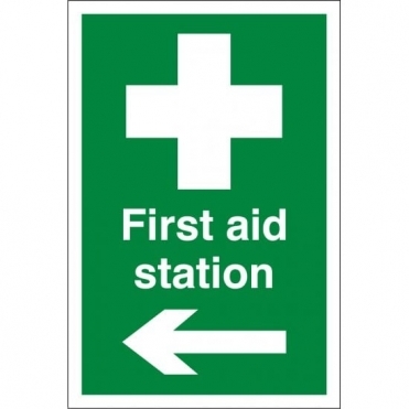 First Aid Station Arrow Left Signs