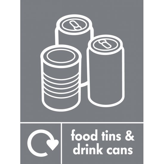 Food Tins And Drink Cans Recycling Signs