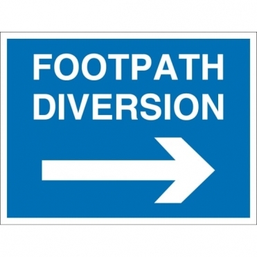 Footpath Diversion Arrow Right Signs