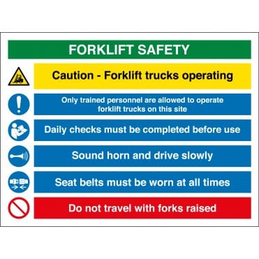 Size: 800mm x 600mm Forklift Truck Signs