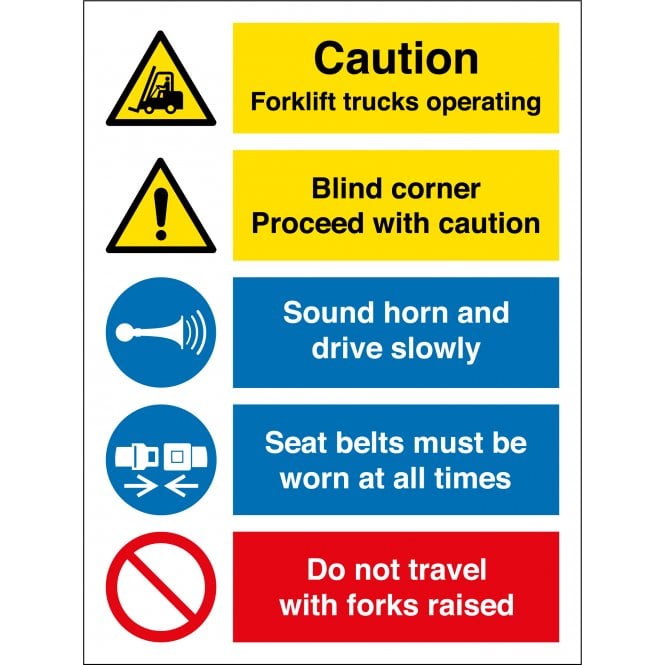 Forklift Trucks Operating Blind Corner Sign