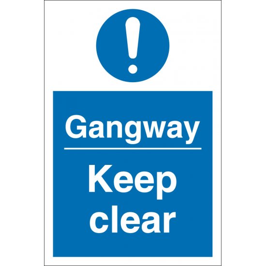 Gangway Keep Clear Signs