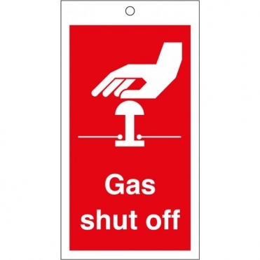 Gas Shut Off Safety Tags 80mm x 150mm Pack of 10