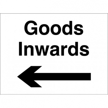 Goods Inwards Arrow Left Signs