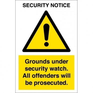 Grounds Under Security Watch Signs