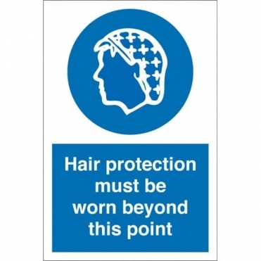 Hair Protection Must Be Worn Beyond This Point Signs