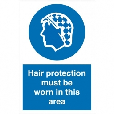 Hair Protection Must Be Worn In This Area Signs