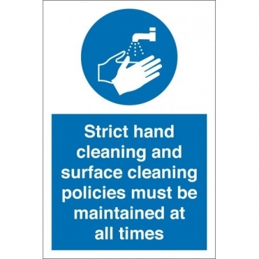 Hand Cleaning And Surface Cleaning Maintained Signs