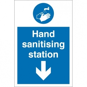 Hand Sanitising Station Arrow Down Signs