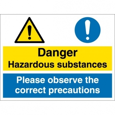 Hazardous Substances Observe Correct Precautions Signs