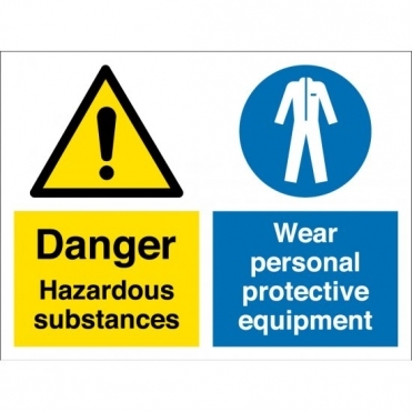 Hazardous Substances Wear Protective Equipment Signs