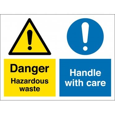 Hazardous Waste Handle With Care Signs