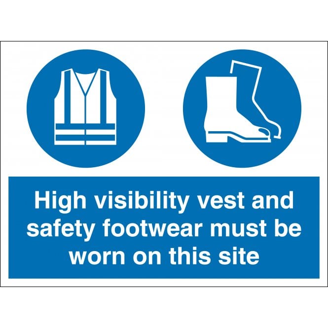 High Visibility Vest And Safety Footwear Signs