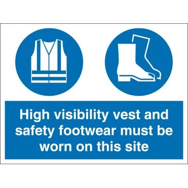 High Visibility Vest And Safety Footwear Signs