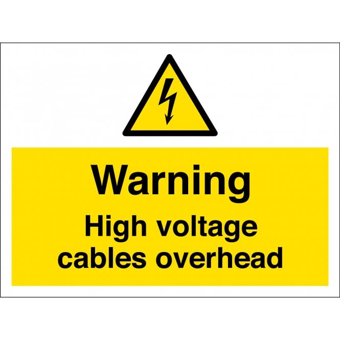 High Voltage Cables Overhead Signs