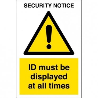 ID Must Be Displayed At All Tmes Signs