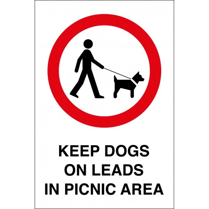 Keep Dogs On Leads In Picnic Area Sign