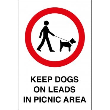 Keep Dogs On Leads In Picnic Area Sign
