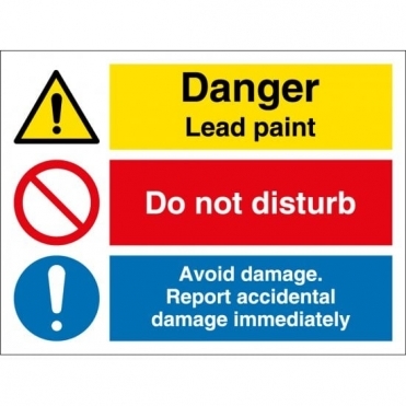 Lead Paint Avoid Damage Signs