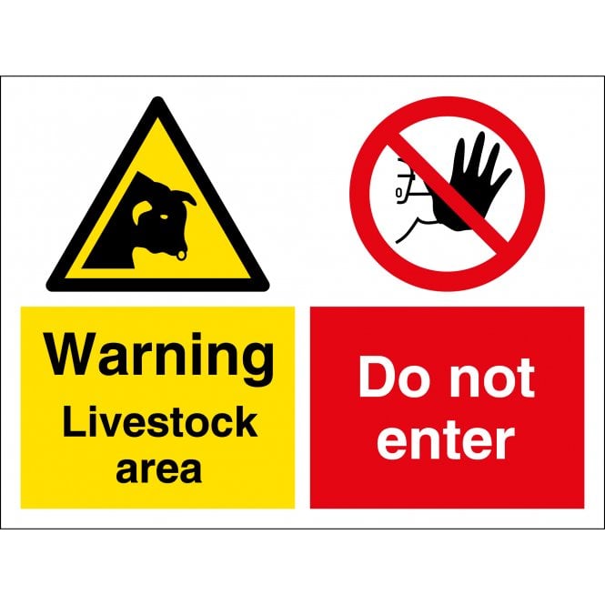 Livestock Area Do Not Enter Signs