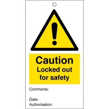 Locked Out For Safety Safety Tags 80mm x 150mm Pack of 10