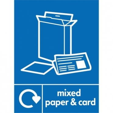 Mixed Paper And Card Recycling Signs