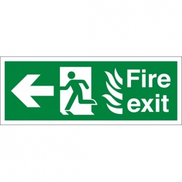 NHS Fire Exit Arrow Left Signs