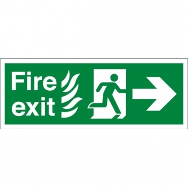 NHS Fire Exit Arrow Right Signs