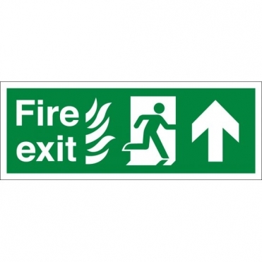 NHS Fire Exit Arrow Up Signs