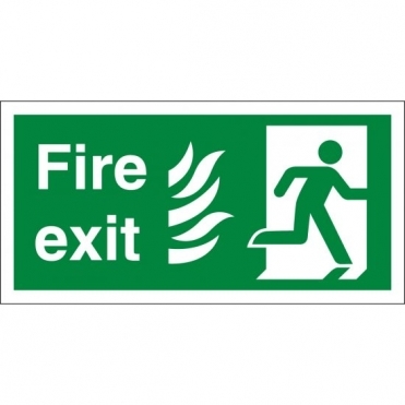 NHS Fire Exit Running Man Right Signs