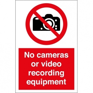No Cameras or Video Recording Equipment Signs