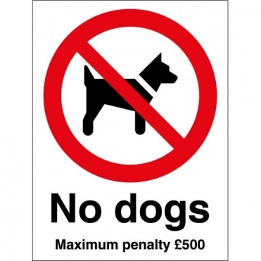No Dogs Maximum Penalty Signs