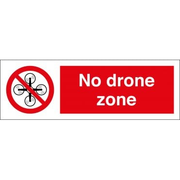Size: 600mm x 200mm No Drones Signs