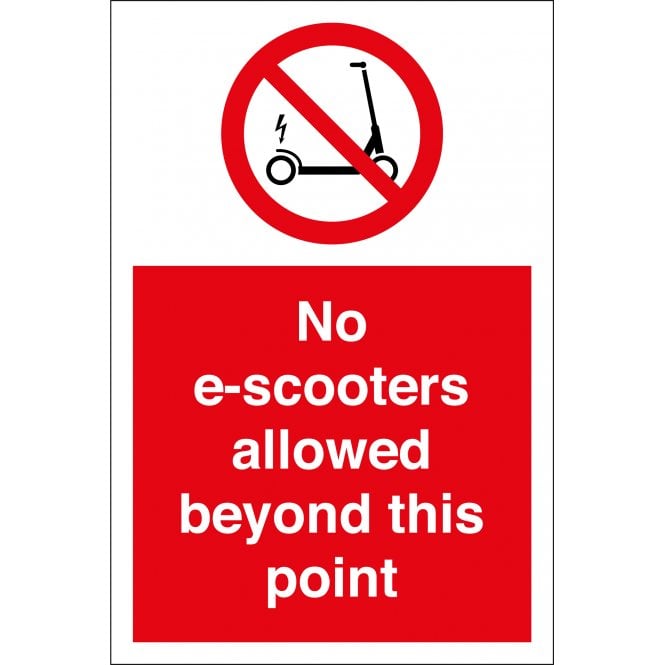 No E Scooters Allowed Beyond This Point Sign
