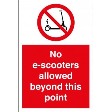 No E Scooters Allowed Beyond This Point Sign