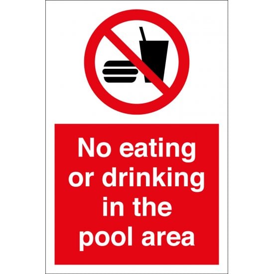 No Eating Or Drinking In The Pool Area Signs