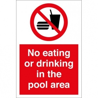 No Eating Or Drinking In The Pool Area Signs