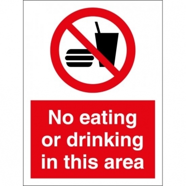 No Eating Or Drinking In This Area Signs
