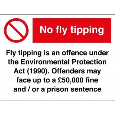 No Fly Tipping Sign