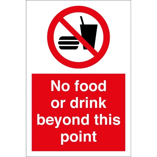 No Food Or Drink Beyond This Point Signs