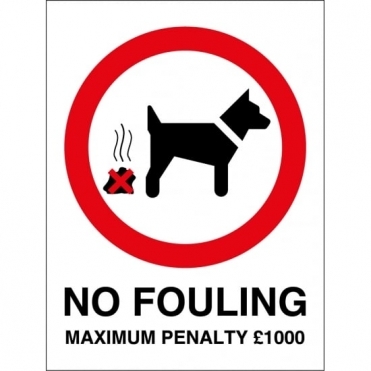 No Fouling Max Penalty 1000 Signs