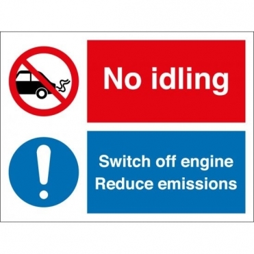 No Idling Switch Off Engine Reduce Emissions Sign