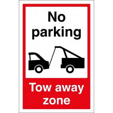 No Parking Tow Away Zone Sign