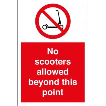 No Scooters Allowed Beyond This Point Sign