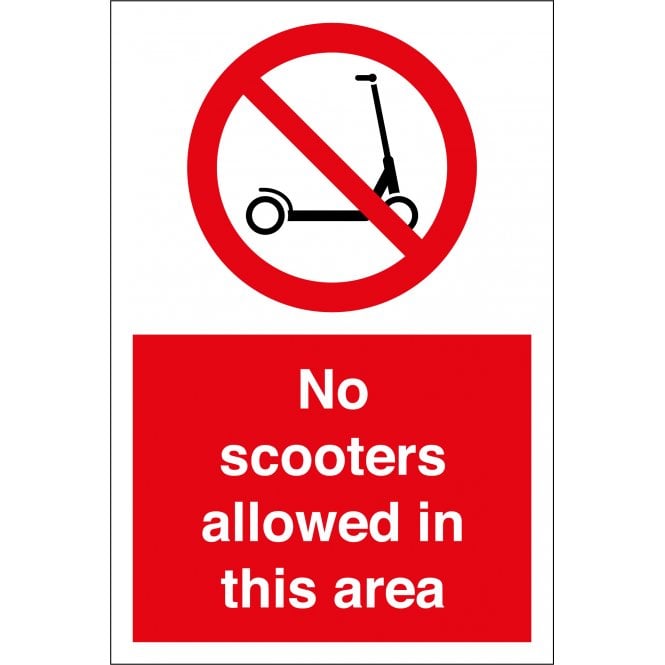 No Scooters Allowed In This Area Sign