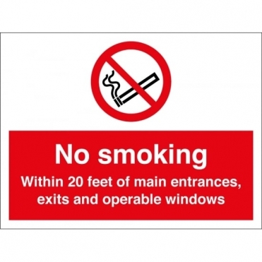 No Smoking 20 Feet Signs