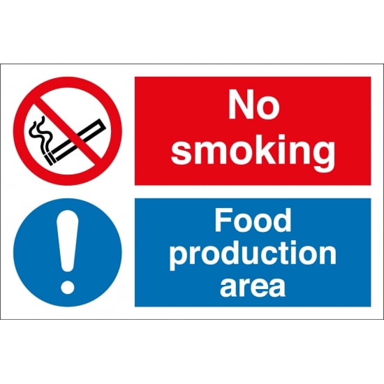 No Smoking Food Production Area Signs
