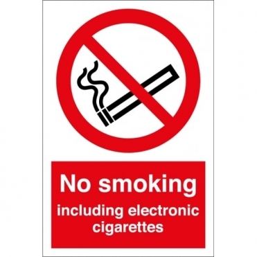 No Smoking Including Electronic Cigarettes Signs