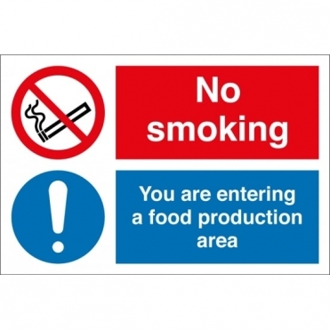 No Smoking You Are Entering A Food Production Area Signs