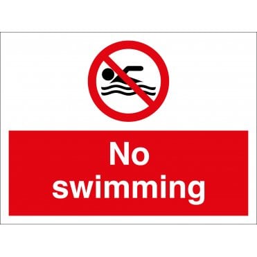 Size: 400mm x 300mm Key Signs Prohibition Water Safety Signs